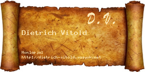 Dietrich Vitold névjegykártya